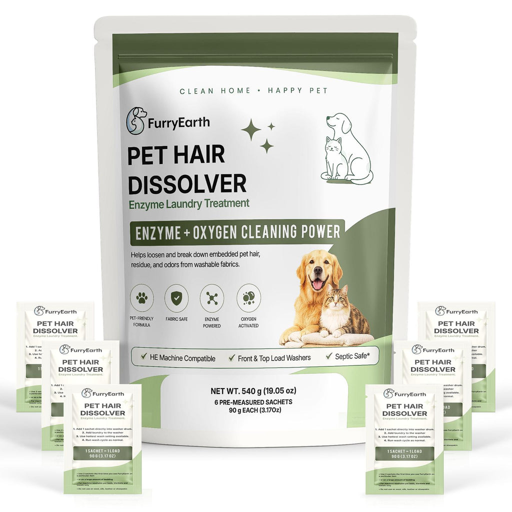 FurryEarth™ Pet Hair Dissolver – Enzyme Laundry Treatment (6 Sachets)