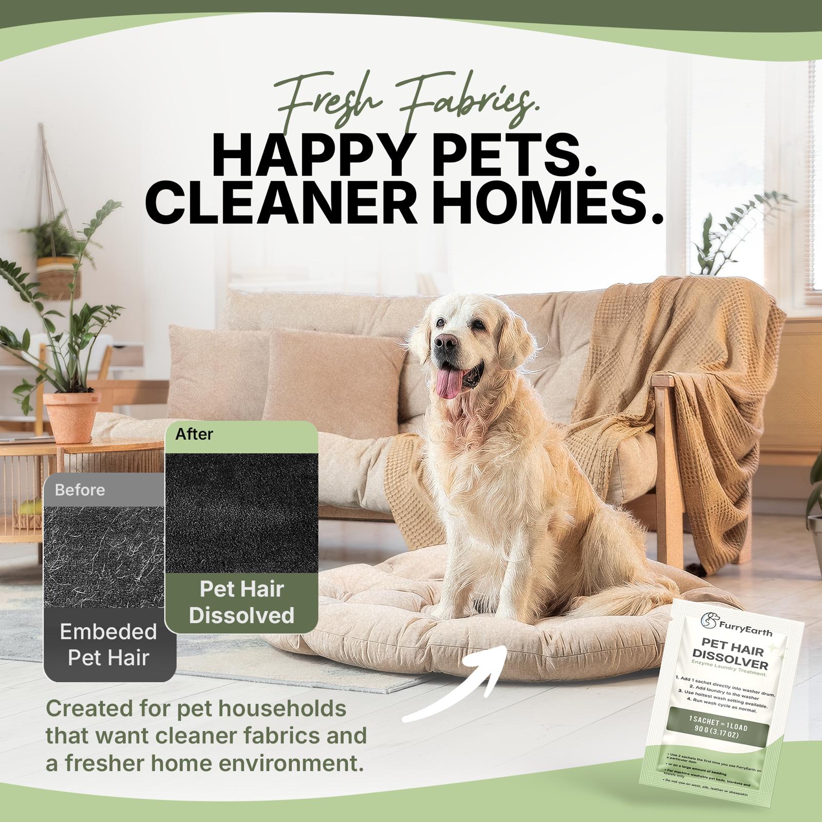FurryEarth™ Pet Hair Dissolver – Enzyme Laundry Treatment (6 Sachets)